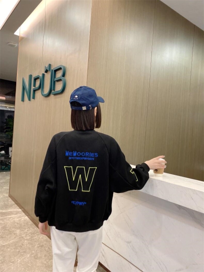 字母卫衣棒球服，女装卫衣/绒衫，美惠百合