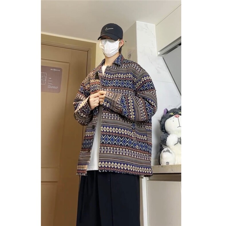 秋装新中式民族风时尚花型翻领男士夹克休闲外套 JK652-特P68图片