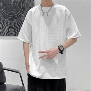 2022  夏季新款压花休闲宽松男短袖 A161-TH03-P35图片