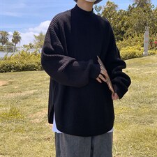 慵懒风套头毛衣春秋季韩版潮牌纯色圆领针织衫宽松百搭M136-P40，男装针织衫/毛衣，星座512-4