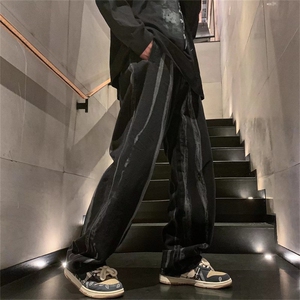 扎染牛仔裤男潮牌痞帅炸街直筒长裤设计感阔腿休闲长裤N5309-P43图片