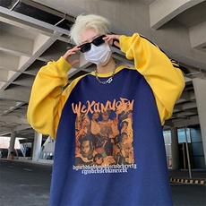 抖音得物供货提供视频秋冬重磅美式宽松织带圆领卫衣0727，男装卫衣，电商A486