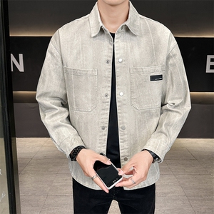 店主风衬衣男纯棉2025秋款水洗做旧百搭外套男上衣B317/807/P95图片