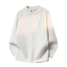 8798-P482025年秋冬新款半高拉链领毛衣男时尚长袖针织衫，男装针织衫/毛衣，电商A113