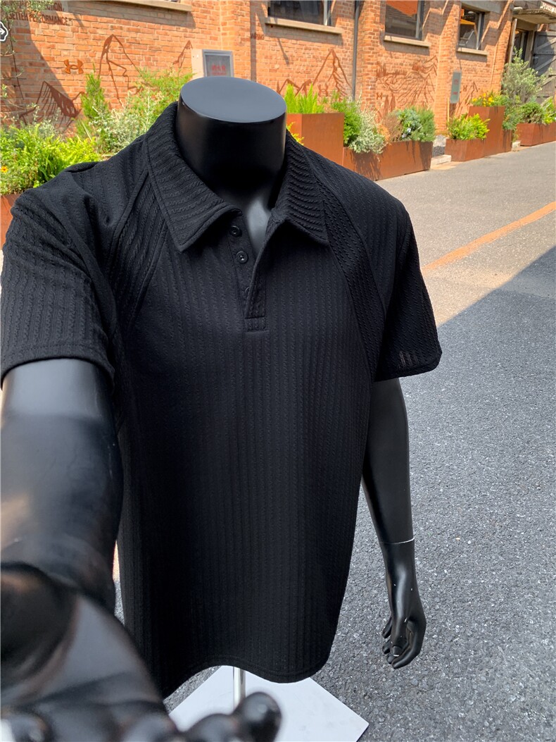 XZ809A/PLL01/P35/控48肌理感拼接POLO衫T恤,男装T恤,星座809A(原222-1)