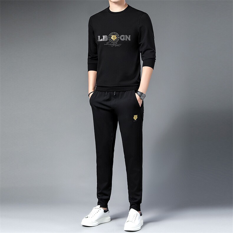 SA9680-2钱塘2020-2新款时尚休闲帅气中青年男士圆领卫衣套装P140,男装休闲套装,钱塘207-2