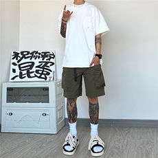 【三防】皱感工装多口袋织带速干运动休闲短五分裤XK008-P50控68，男装牛仔裤，星座216(原A116)