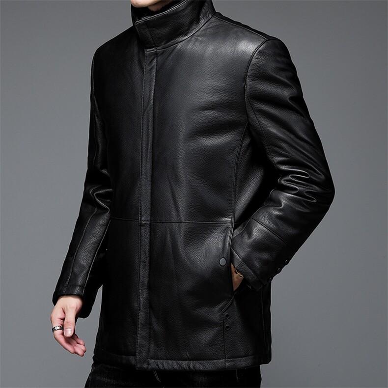 AL28001男式冬季头层绵羊皮水貂内胆派克服皮衣男夹克P1900,男装皮衣,电商B360