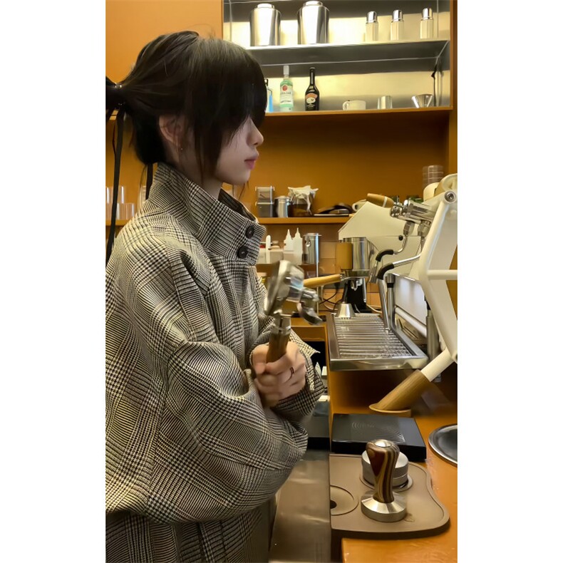 WT901CC-特P70千鸟格纹哈灵顿夹克休闲短宽外套男女,男装夹克,星座1007（原301D）