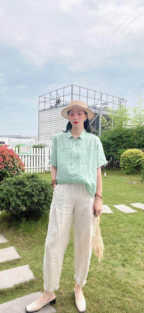 纯苎连衣裙小衫裤子裙子衬衣 时尚风 风淑女风休闲风，女装连衣裙，川哲