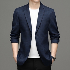 冬季西服男潮款休闲商务羊毛西服中年男士单西外套YL6519-P420，男装西服，电商B212（原钱塘6029）