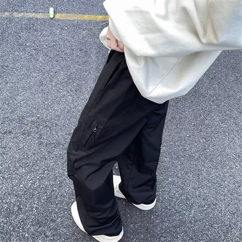 美式潮流休闲裤男夏季薄款2026新款撞色设计感冲锋裤速干直筒裤子,男装休闲裤,星座601-1