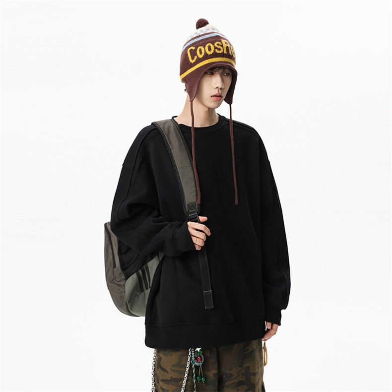 311B-1-8968-P40控79时尚高街套头卫衣拼接宽松休闲百搭上衣，男装卫衣，星座311B-1