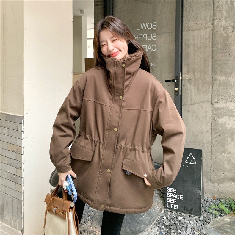 韩系毛领派克服女2025冬季新款设计感时尚中长款保暖外套高级感,女装派克服,2C236