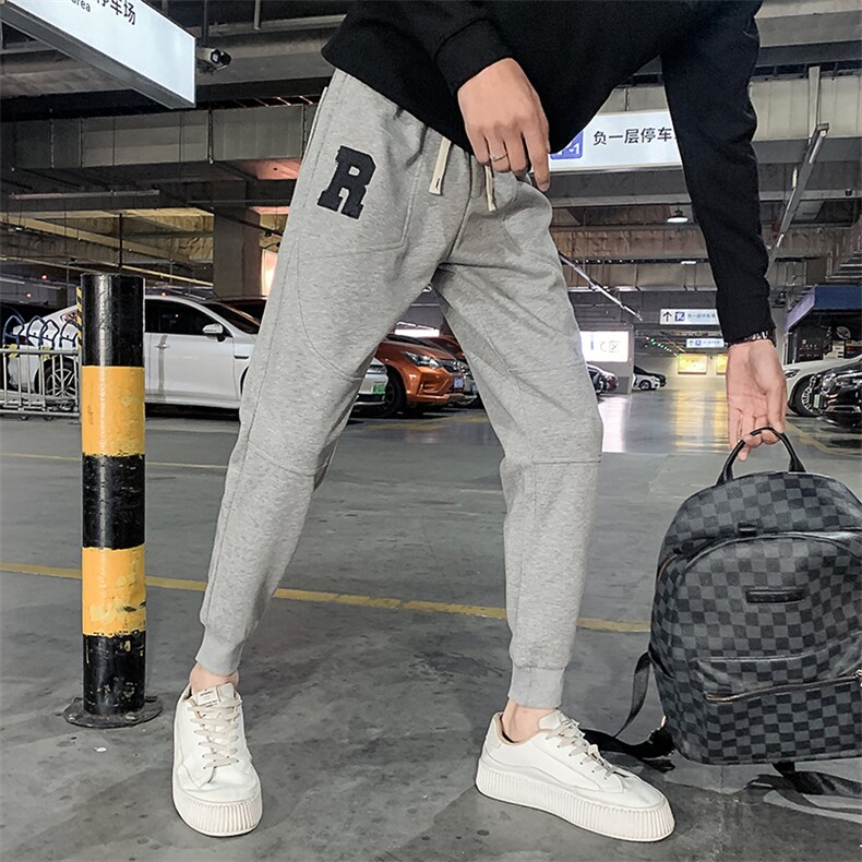 社会精神小伙春秋加绒卫裤运动束脚男裤DS-B249-KK95-P58-加绒P68,男装休闲裤,星座215（原电商B249）