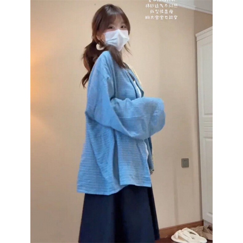 TC552-P45格子防晒衬衫上衣薄款夏季2026新款宽松高级感衬衣,女装衬衫,星座617A-2