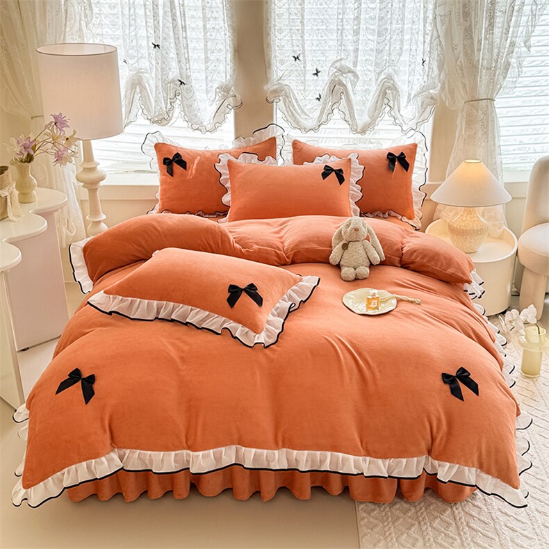 2025新款高克重加厚保暖牛奶绒四件套--潘多拉系列，床品套件，一起卖家纺