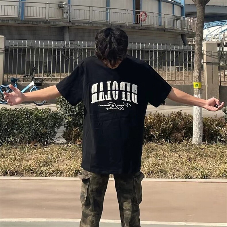 万针全刺绣工艺抖音得物高品质260克重磅纯棉双纱美式高街短袖T恤,男装T恤,电商A486