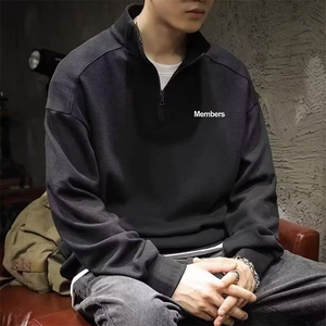 2025吉普男士卫衣春季新款半拉链宽松男装上衣潮流立领套头外套男图片