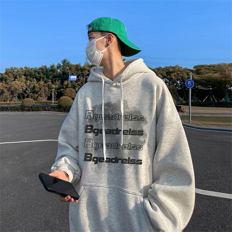 抖音得物供货 可提供视频 春装重磅美式宽松连帽卫衣DL2438图片