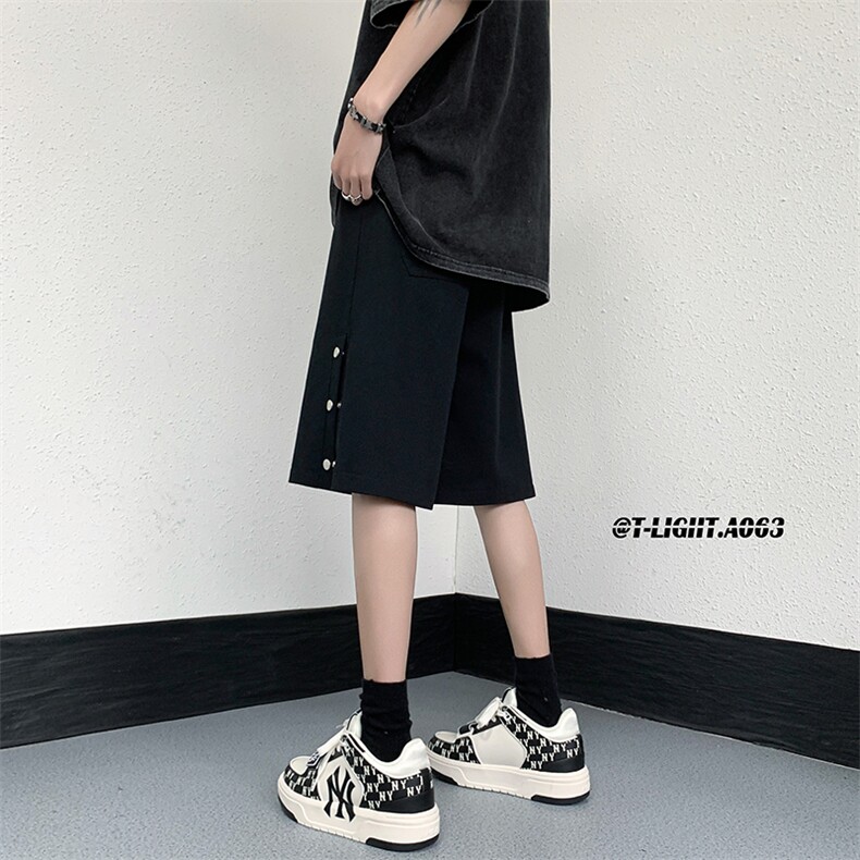 夏季美式高街排空拉链黑色牛仔五分短裤货号DK70P50,男装牛仔裤,电商A063