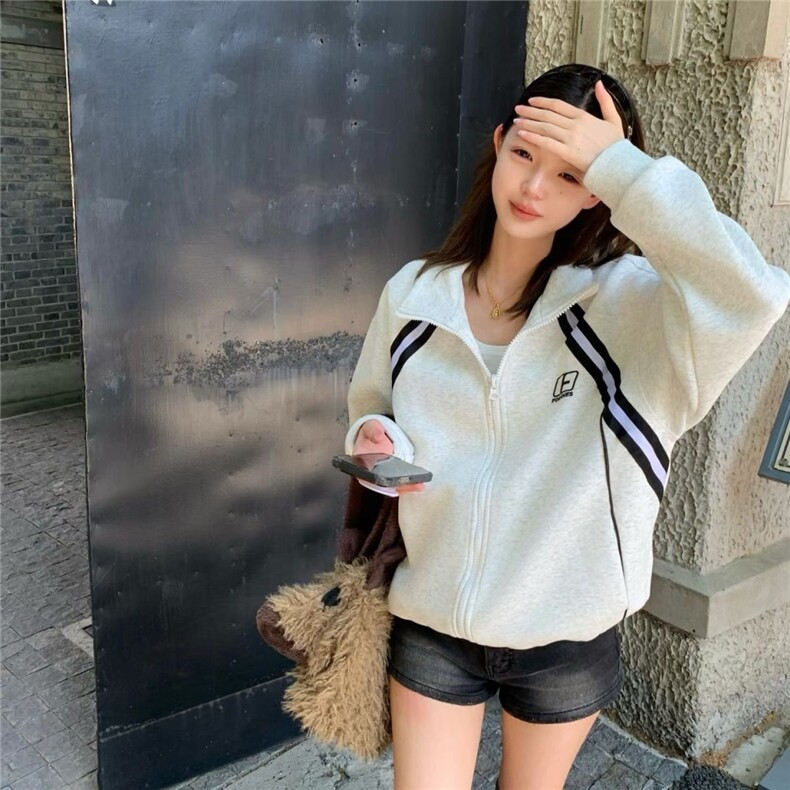 5372-P53原版做工华棉复合牛奶丝休闲卫衣薄款/加绒,女装卫衣/绒衫,星座617A-2