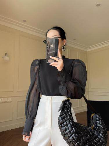 秋季新款上新网纱拼接欧根纱上衣，其它，LION&CAT(2F)