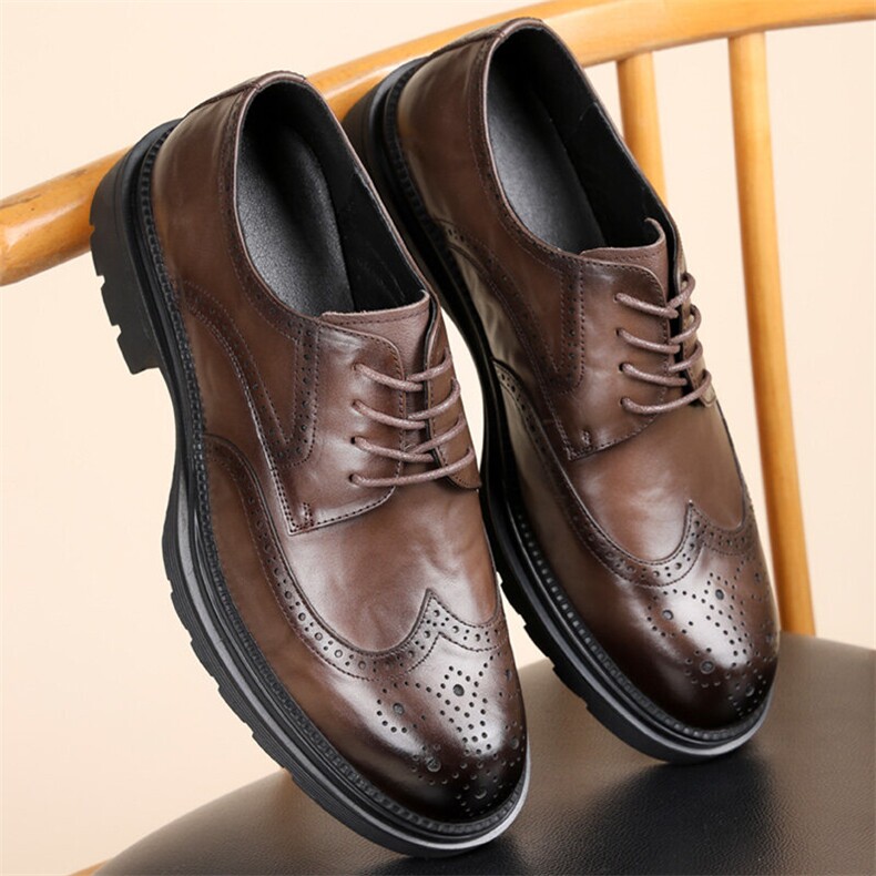 X4668-245春季新款男鞋布洛克正装皮鞋英伦商务皮鞋，男鞋皮鞋，星座1407-3