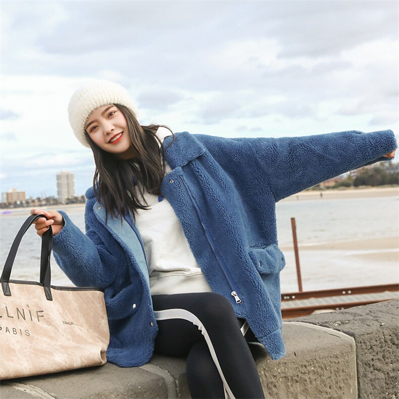 大货8511B-98832020冬季短款羊羔毛鹿皮绒一体棉衣,女装棉衣/棉服,惟卡贝娜
