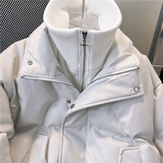 高街假两件冬季金属感夹克立领短款棉服面包服M8034P120，男装夹克，星座1116-2