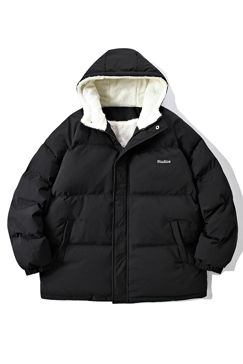 MY6139/P110冬季连帽宽松刺绣羊羔毛棉衣男大码面包服棉袄外套男,男装棉衣,电商A141