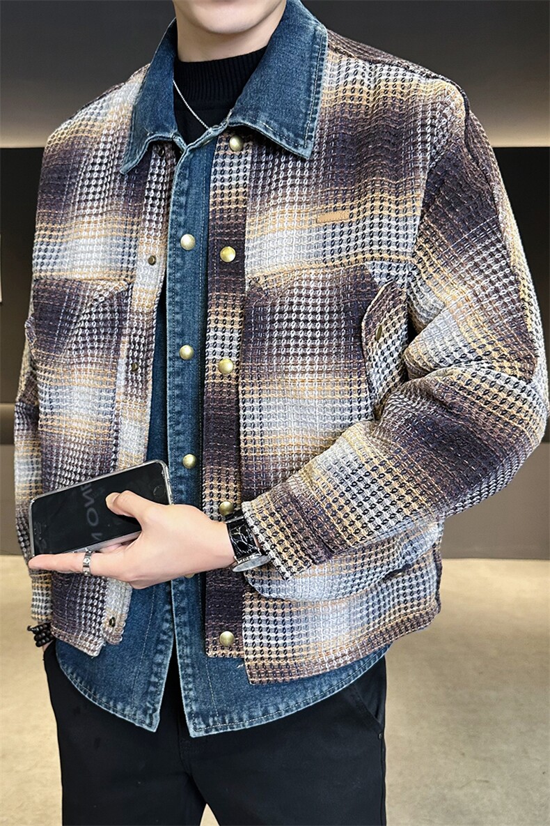 标50白鸭绒假两件含羊毛呢料宽松板男装羽绒服B317-Y777-P258,男装羽绒服,电商B317