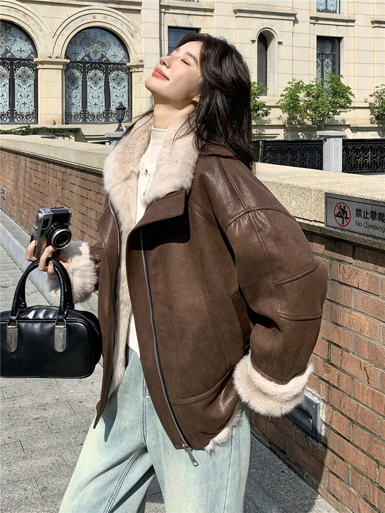 货源稳定2B183-9017P235K358两面穿工装派克皮毛一体,女装短外套,2B183