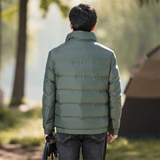 冬装短款羽绒服爸爸男装简约休闲男士保暖加厚中老年宽松立领洋气，男装羽绒服，钱塘6003（原4033）