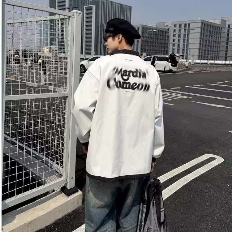 港风秋款男两面穿夹克满天星字母印花外套JK0038P60,男装夹克,星座1013-1