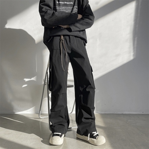 美式复古hiphop大口袋纯棉工装裤男女潮牌宽松直筒垂感裤子图片