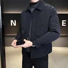 标50绒店主风新款男士翻领轻薄羽绒服短款外套B338-8573-P165，男装羽绒服，电商B338