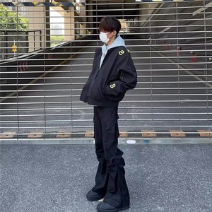 美式高街飞行员夹克春秋外套男女字母刺绣设计棒球服男GAA001P60