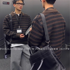男士秋冬季套头毛衣针织衫polo翻领毛衣复古条纹上衣MY7805，男装针织衫/毛衣，星座516A