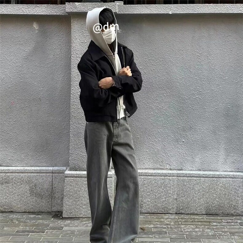 美拉德cleanfit显高微喇牛仔裤宽松显瘦潮牌美式高街休闲长裤男女,男装牛仔裤,星座506A