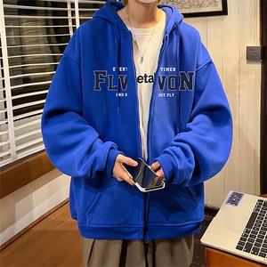 直播品质460克重磅美式印花加厚宽松连帽卫衣开衫外套KS136-特P45图片