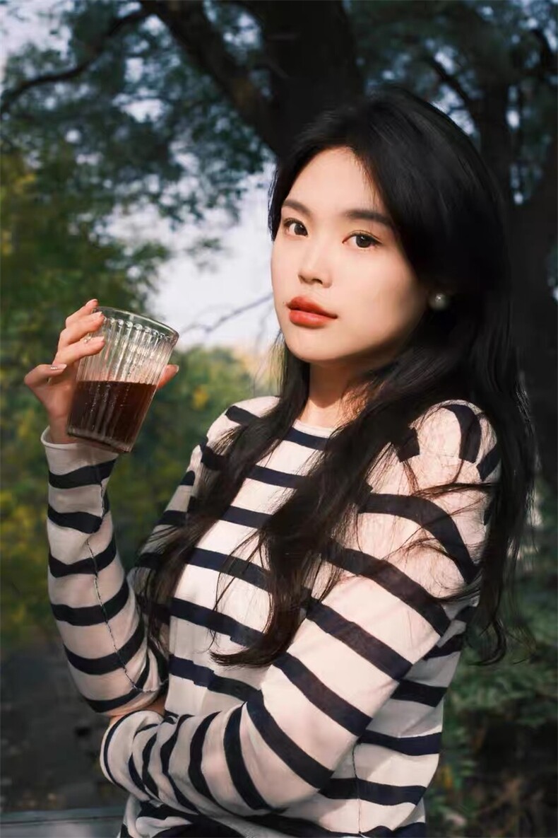 韩系高级感条纹针织衫女复古风宽松显瘦休闲慵懒风长袖上衣,针织衫/毛衣,雪真羊绒
