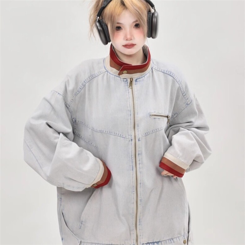 JK8964-P75美式复古cleanfit牛仔外套男春秋款高级感痞帅底特律,男装工装外套,电商B323A