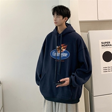 抖音品质秋季320G华棉男士连帽大码印花卫衣WYH518-P45控68，男装卫衣，电商B370