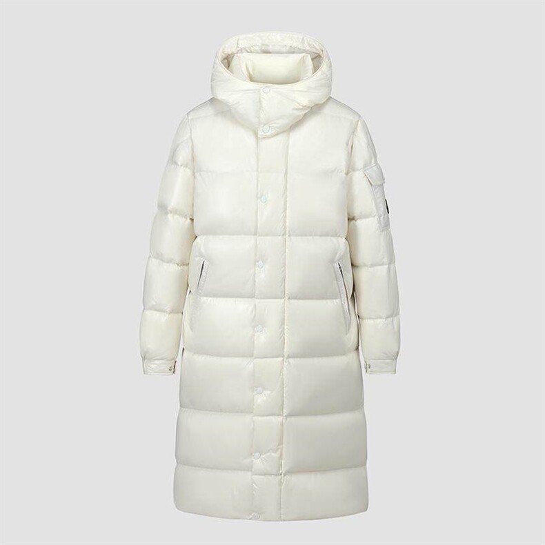 高版本90%鹅绒羽绒服潮牌长款亮面连帽加厚冬季外套男女138-P230图片