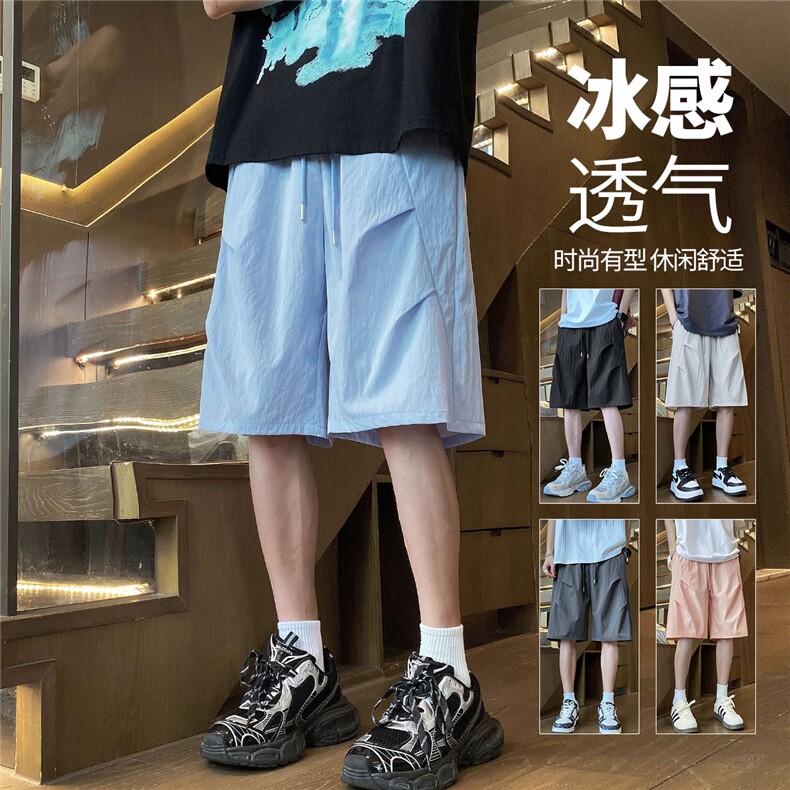 DK12 特P25 控49 品质保障！夏季冰丝速干皱感轻薄大码休闲短裤图片