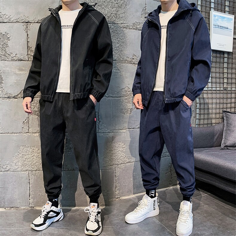 春季工装套装男潮流一套男夹克外套DS585T,男装夹克,电商A102