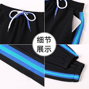燕颉运动裤女士2023季新款中年时尚洋气妈妈裤子纯棉紫色休闲裤图片