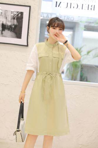 5色，撞色棉布连衣裙，仙气！，女装连衣裙，春信拙源