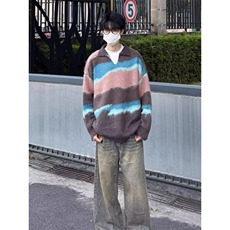 百搭文艺流行简约慵懒仿貂毛套头立领毛衣新款气质日系M506，男装针织衫/毛衣，星座1116A（原606A-3）